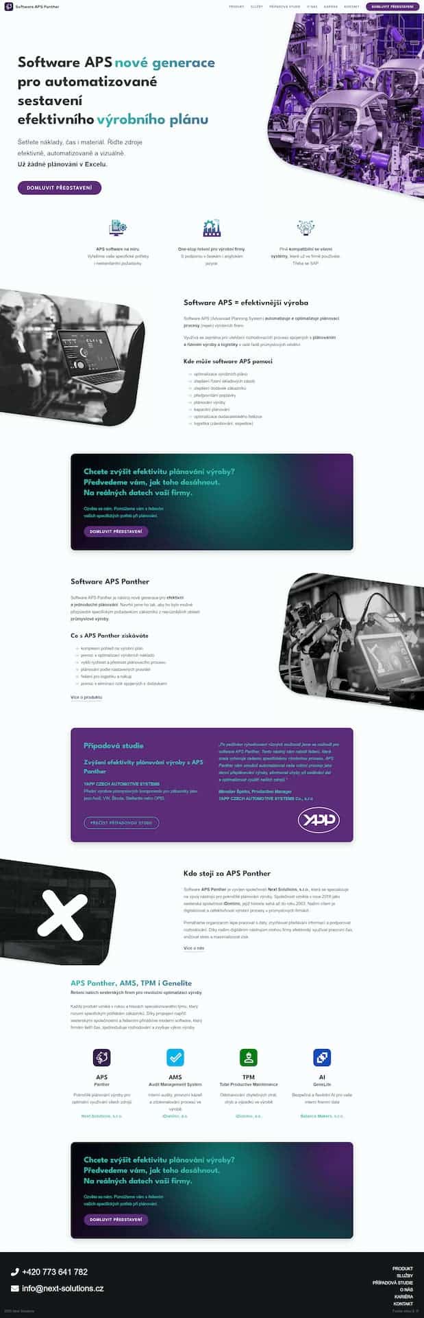 Screenshot of the APS Panther website.