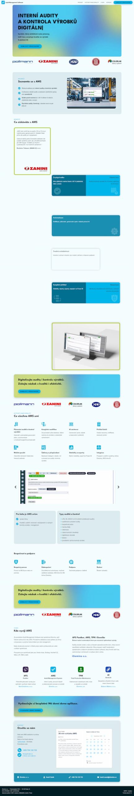 Screenshot of the Audit Management Software website.