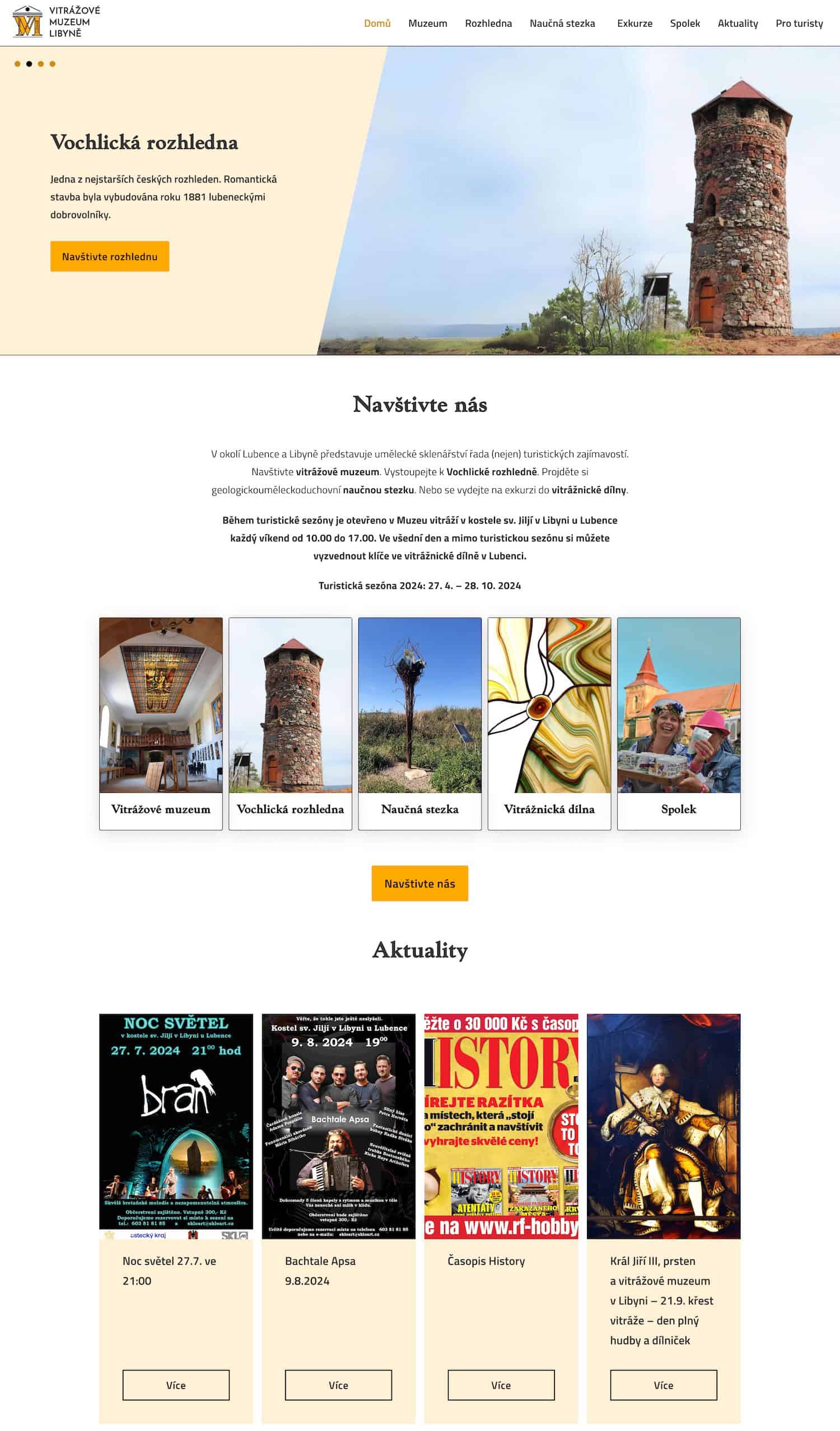 Screenshot of the museum website.