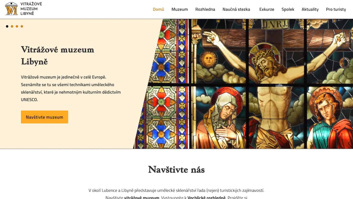Screenshot of the museum website.
