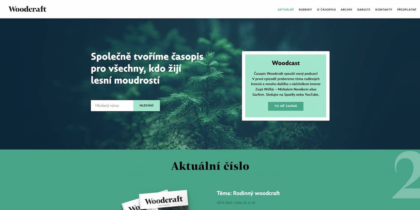 Screenshot of the Wodcraft magazine website.